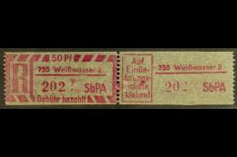REGISTERED MAIL STAMP (EINSCHREIBEMARKEN) 1968 50pf With Type 1 Postcode, Perf 12½, Michel 2 C PLZ 758-2... - Sonstige & Ohne Zuordnung