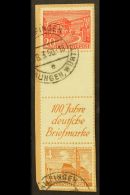 1949 Buildings Fully Perforated Vertical SE-TENANT STRIP Of 4 Containing 20pf + Blank Gutter + Printed Label +... - Sonstige & Ohne Zuordnung