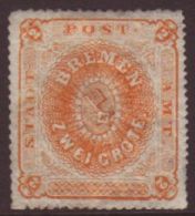 BREMEN 1863 2Gr Orange, Percés én Scie 16, Mi 5, Very Fine Mint. For More Images, Please Visit... - Sonstige & Ohne Zuordnung
