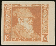 BAVARIA 1911 10m Orange, Die II, Variety "imperf", MMi 90IIU, Very Fine Mint. For More Images, Please Visit... - Sonstige & Ohne Zuordnung