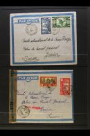 NEW CALEDONIA 1940s RED CROSS Censor Air Mail Covers, All Posted To Geneva, Switzerland, Three Bearing Censor... - Other & Unclassified