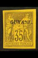 GUYANA 1892 35c Violet On Yellow Ovptd, Yv 12, Very Fine Mint. Scarce Stamp. For More Images, Please Visit... - Autres & Non Classés