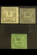 GUADELOUPE POSTAGE DUES 1884 5c, 35c And 50c Imperf , Yv 6, 11 And 12, Very Fine Used. (3 Stamps) For More Images,... - Other & Unclassified