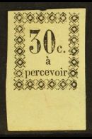 GUADELOUPE POSTAGE DUES 1879 30c Black On White, Yv 5, Fine Mint. For More Images, Please Visit... - Other & Unclassified