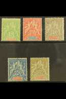 GUADELOUPE 1900-01 Tablets Complete Set (Yvert 40/44, SG 48/52), Fine Mint, Very Fresh. (5 Stamps) For More... - Andere & Zonder Classificatie