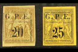 GUADELOUPE 1884 "20" On 30c Dull Brown & "25" On 35c Black On Orange "G.P.E." Overprints (Yvert 1/2, SG 6/7),... - Autres & Non Classés