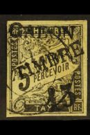 GABON 1889 "15" On 5c Black "Gabon Timbre" Overprint On Postage Due (Yvert 11, SG 11), Used, Tiny Thin, Four... - Other & Unclassified