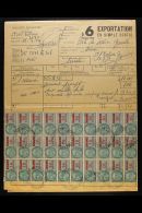 REVENUES DOUANES 1954 Complete Document Bearing 1952 4f (x15 Inc Block Of 14) & 16f Block Of 30 Stamps With... - Other & Unclassified