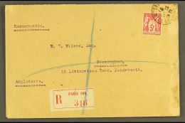 1925 5fr Carmine, Philatelic Exposition, Yvert 216, Very Fine Used On Registered Cover To UK. For More Images,... - Otros & Sin Clasificación