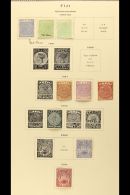 1878-1969 FINE MINT COLLECTION On Printed Pages. Includes QV Ranges To 5d, KEVII To 2½d, KGV To Various 1s... - Fidji (...-1970)