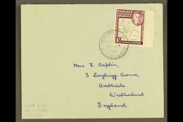 1952 1s Black And Purple, Thin Map, SG G16,  On Cover To UK (no Backflap). For More Images, Please Visit... - Falklandinseln