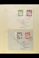 1952 - 53 COVERS Selection Of 6 Covers To UK (no Back Flaps) Franked With A Complete Set Of Coarse Map Issue, SG... - Falklandinseln