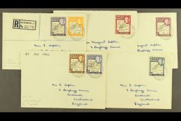 1952 - 1953 COVERS Selection Of Covers To UK (no Back Flaps) Franked With Range Of Clear And Coarse Map Values To... - Islas Malvinas