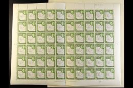1948 ½d Black And Green Thin Map, Complete Mint Sheet Of 60 Showing The Variety "Dot In T" In 5 Positions... - Falklandinseln