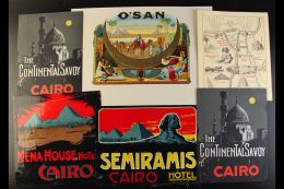 CINDERELLAS An Interesting Collection That Includes Large Hotel Labels, Official Seals, Suez Canal Forgeries, Red... - Sonstige & Ohne Zuordnung