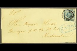 1861 FOOTPOST COVER. (26 Feb) Entire Addressed To Kristianshavn, Bearing 1854-57 2s Blue Dotted Spandrels (SG 7,... - Andere & Zonder Classificatie