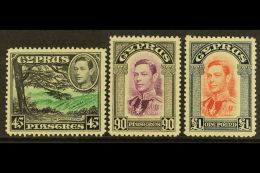 1938 KGVI Definitive Top Values, 45pi, 90pi And £1 (SG 161/63), Very Fine Never Hinged Mint. (3 Stamps) For... - Sonstige & Ohne Zuordnung