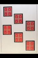 POSTAGE DUE 1914 And 1927-28 Sets (Sc J5/10) In Very Fine Mint BLOCKS OF FOUR, The Two Lower Stamps In Each Block... - Other & Unclassified