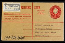 REGISTERED ENVELOPE 1968 30c Reg Env To Ohio, USA, Bearing "Christmas Island / Indian Ocean" Reg Label, And With... - Christmas Island