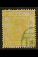 1878 5ca Orange Large Dragon (printed 2½mm Apart), SG 3, Used With Small Part Cancellation Over One Corner,... - Andere & Zonder Classificatie