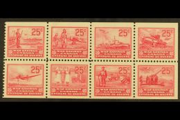 WAR TAX SAVINGS 1940-41 25c Carmine Se-tenant PANE Of 8 (no Tab), Fine Mint (most Stamps Are Never Hinged), Fresh.... - Other & Unclassified