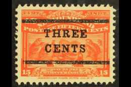 1920 3c On 15c Bright Scarlet, Bars In Surcharge 10.5mm Apart, SG 145, Fine Mint. For More Images, Please Visit... - Otros & Sin Clasificación