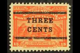 1920 3c On 15c Bright Scarlet, Bars In Surcharge 10.5mm Apart, SG 145, Fine Mint. For More Images, Please Visit... - Other & Unclassified