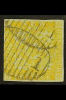 1851-60 6d Olive-yellow Imperf, SG 4, Good Used With Four Good To Large Margins And Two Neat "1" In Barred Oval... - Autres & Non Classés