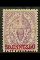 1868-71 50c Mauve Perf 14, SG 32, Lightly Hinged Mint With Fresh Appearance & Full Perfs. For More Images,... - Other & Unclassified