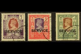 1939 Official 2r To 10r, SG O25/27, Fine Cds Used. (3) For More Images, Please Visit... - Burma (...-1947)