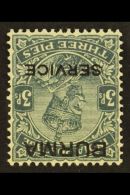 1937 Official 3p Slate, Watermark Inverted, SG O1w, Very Fine Mint. For More Images, Please Visit... - Birmanie (...-1947)