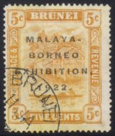 1922 EXHIBITION 5c Orange, Broken "N" SG 55d, Fine Cds Used.  For More Images, Please Visit... - Brunei (...-1984)