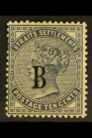 1882 10c Slate, Wmk CA, Overprinted "B", SG 21, Fine Mint, Usual Toned Gum. For More Images, Please Visit... - Siam