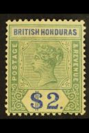 1891-1901 $2 Green & Ultramarine, SG 64, Fine Mint. For More Images, Please Visit... - Britisch-Honduras (...-1970)