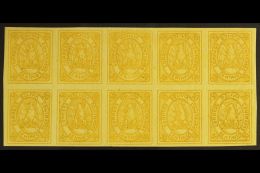 1867-68 50c Yellow Condor (SG 8, Scott 5), Very Fine Mint (most Stamps Never Hinged) BLOCK Of 10 (5x2), All Stamps... - Bolivien