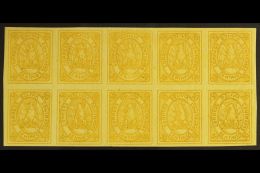 1867-68 50c Yellow Condor (SG 8, Scott 5), Very Fine Mint (most Stamps Never Hinged) BLOCK Of 10 (5x2), All Stamps... - Bolivië