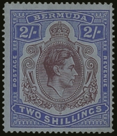 1938-53 2s Deep Purple & Ultramarine On Grey-blue Perf 14¼ Line, SG 116b, Fine Mint, Normal Streaky... - Bermuda
