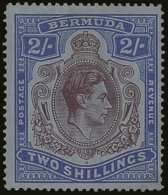 1938-53 2s Deep Purple & Ultramarine On Grey-blue Perf 14¼ Line, SG 116b, Fine Mint, Normal Streaky... - Bermudas