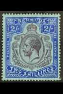 1924-32 2s Purple And Bright Blue On Pale Blue, With Break In Lines Below Left Scroll SG 88e, Fresh Mint, Couple... - Bermuda