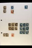 1849-1939 MOSTLY USED COLLECTION On Leaves, Inc 1849 10c (4 Margins), 1851-54 To 40c, 1858-61 To 40c, 1863-65 To... - Other & Unclassified