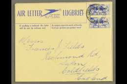 1944 AIR LETTER 3d+3d Blue On Buff War Effort, Bilingual "Bechuanaland" Overprint, H&G 1, Very Fine Used To... - Andere & Zonder Classificatie