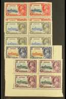 1935 Silver Jubilee Complete Set, SG 241/244, As Never Hinged Mint BLOCKS OF FOUR, The Gum Slightly Toned. (4... - Barbados (...-1966)