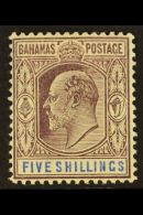 1902-10 5s Dull Purple & Blue, SG 69, Very Fine Mint, Fresh. For More Images, Please Visit... - Other & Unclassified