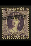 1883 4d On 6d Deep Violet Surcharge With WATERMARK REVERSED Variety, SG 45x, Fine Mint (almost Never Hinged), A... - Autres & Non Classés