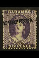 1883 4d On 6d Deep Violet Surcharge With WATERMARK REVERSED Variety, SG 45x, Fine Mint (almost Never Hinged), A... - Other & Unclassified
