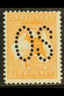 OFFICIAL 1913 4d Orange Kangaroo, SG O6, Fine Mint, Very Fresh. For More Images, Please Visit... - Sonstige & Ohne Zuordnung