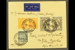 1935 AIRMAIL COVER Addressed To Germany, Sent Via Airmail Service To Germany, Via Greece, Franked 2x 1931 6d Sepia... - Other & Unclassified