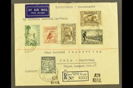 1935 AIRMAIL COVER Addressed To Germany, Sent Via Airmail Service To Italy, Franked 1929 3d & 2x 1931 6d Sepia... - Sonstige & Ohne Zuordnung