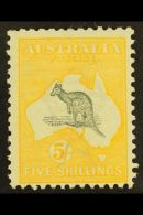 1913-14 5s Grey & Yellow, 'Roo, First Watermark, SG 13, Good To Fine Mint. For More Images, Please Visit... - Andere & Zonder Classificatie