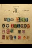 TASMANIA 1855-1912 Mostly Used Collection On Old Printed Album Pages And Loose In Packets, Includes A Good Range... - Autres & Non Classés